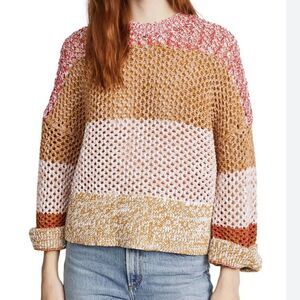 Derek Lam 10 Crosby Crew Neck Colorblock Sweater Sz SP